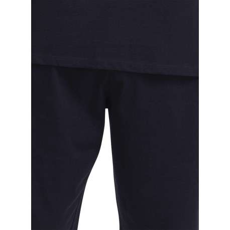Pyjama court en coton noir uni pourvu d'un col rond et d'une coupe droite - Image 6