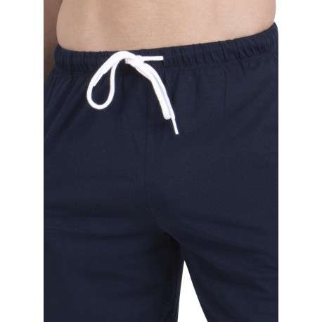 Pyjama court en coton bleu à rayures pourvu d'une coupe droite et d'un col rond - Image 6
