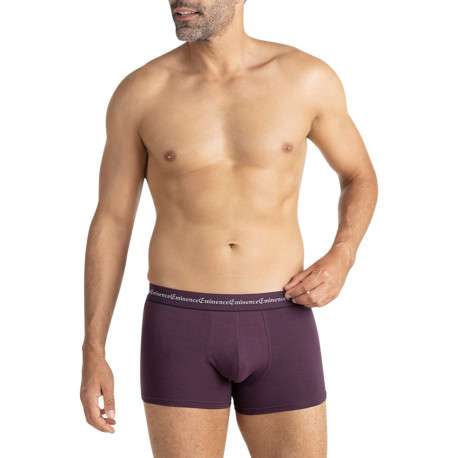 Lot de 3 boxers en coton multicolores unis pourvus d'une taille élastiquée - Image 4