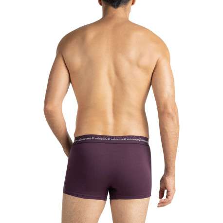 Lot de 3 boxers en coton multicolores unis pourvus d'une taille élastiquée - Image 5