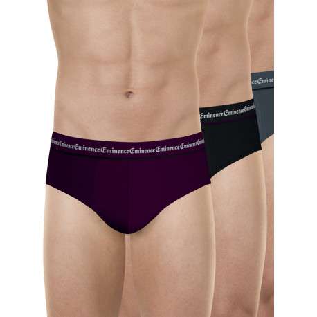 Lot de 3 slips en coton multicolores unis pourvus d'une taille élastiquée - Image 6