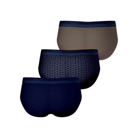 Lot de 3 slips en coton multicolores unis avec une taille élastiquée - Image 2