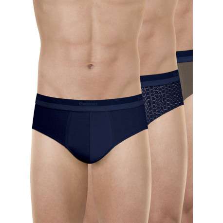 Lot de 3 slips en coton multicolores unis avec une taille élastiquée - Image 6