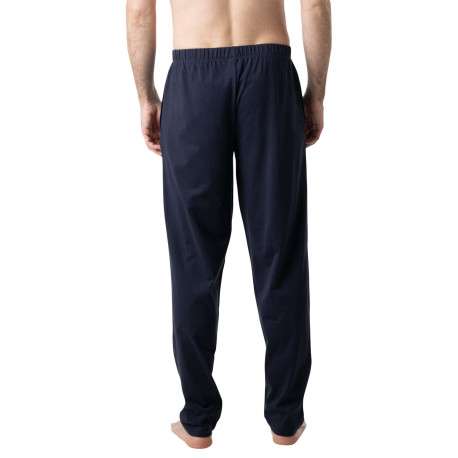 Pyjama long en coton bordeaux uni pourvu d'une coupe droite et d'un col boutonné - Image 4