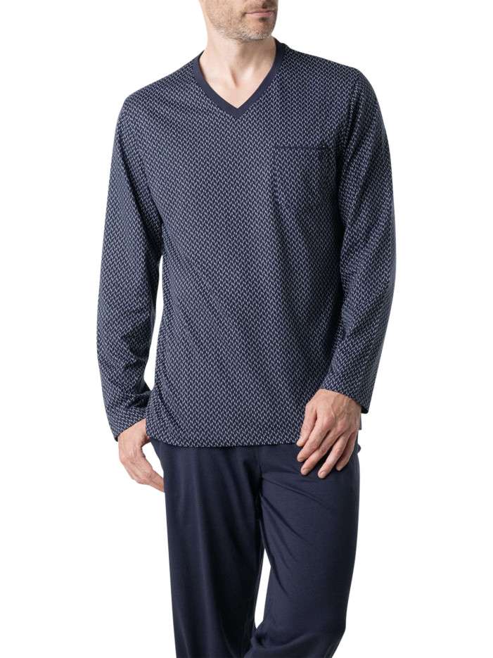 Pyjama long en coton marine...