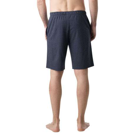 Pyjama court en coton marine à motifs pourvu d'une coupe droite - Image 4