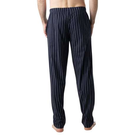Pyjama long en coton marine à motifs pourvu d'une coupe droite - Image 4