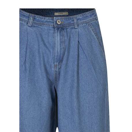 Jean oversize taille haute en coton bleu denim avec une coupe oversize - Image 3