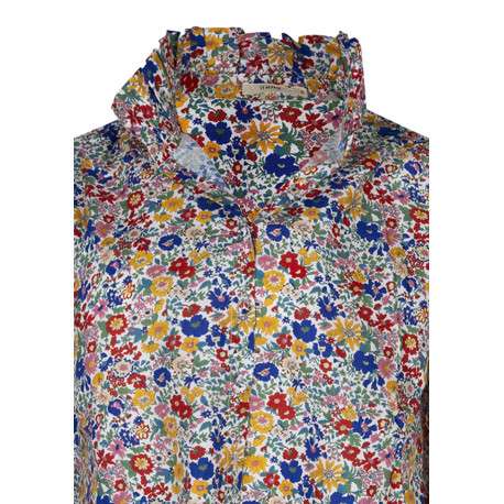 Chemisier en coton multicolore à motifs avec une coupe droite - Image 3