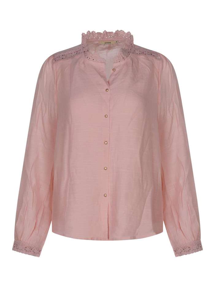Chemisier en coton rose uni...