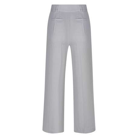 Pantalon chino gris clair uni avec une coupe droite et de multiples poches - Image 2