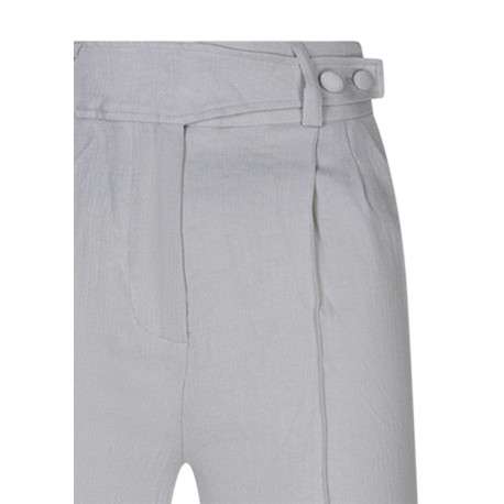 Pantalon chino gris clair uni avec une coupe droite et de multiples poches - Image 3