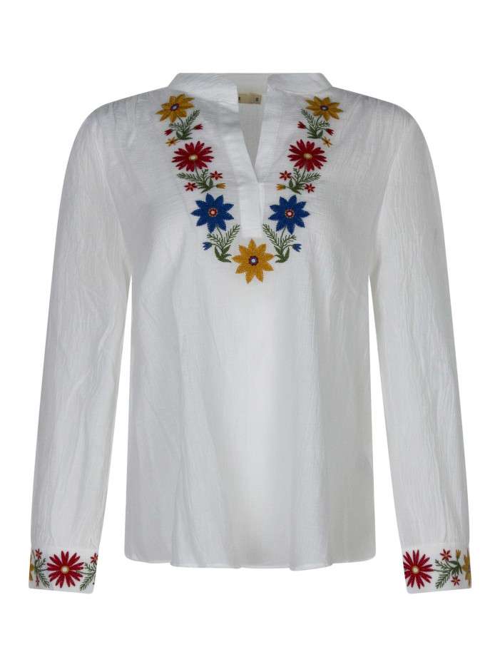 Chemisier en coton blanc...