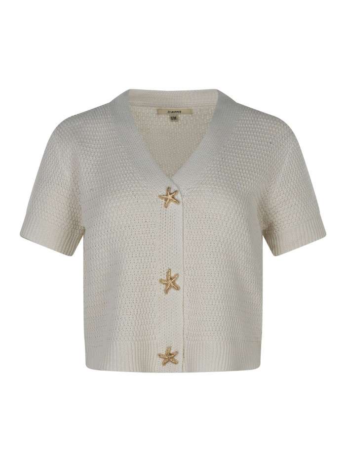 Gilet écru uni pourvu d'une...
