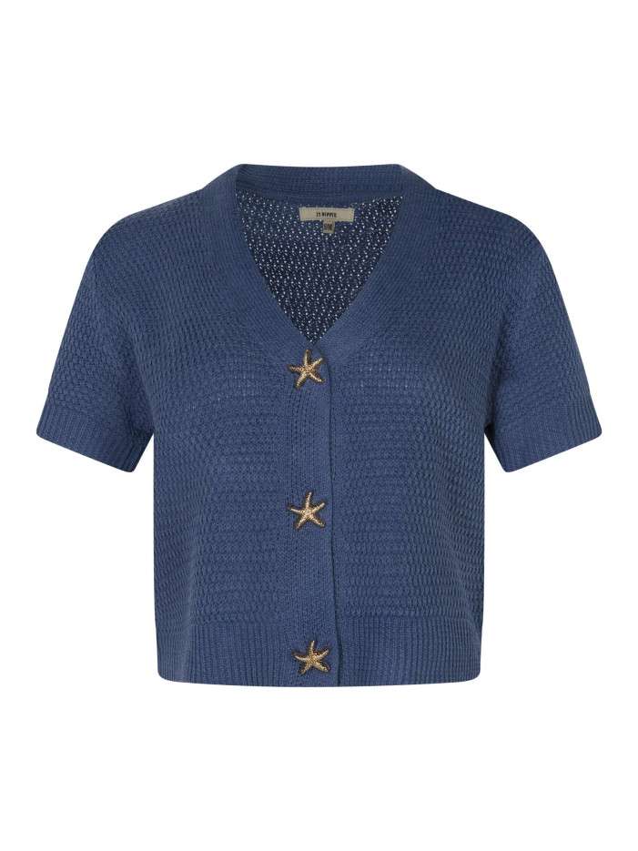 Gilet bleu uni pourvu d'une...