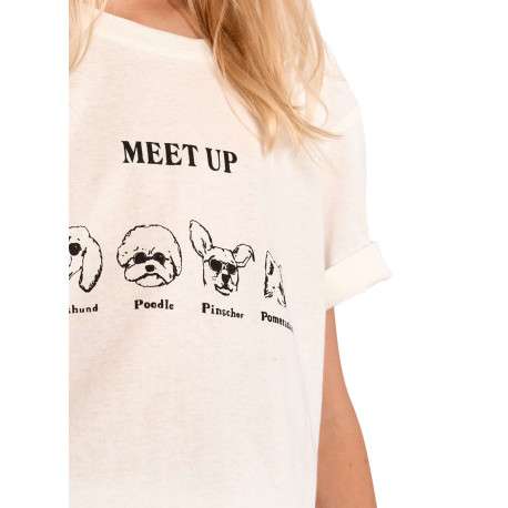 T-shirt en coton blanc uni avec une coupe droite et des manches courtes - Image 5
