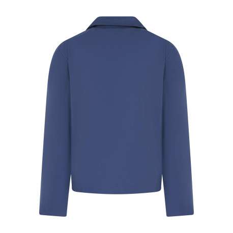 Blouson manches longues bleu indigo uni avec une coupe droite et un col à revers - Image 2