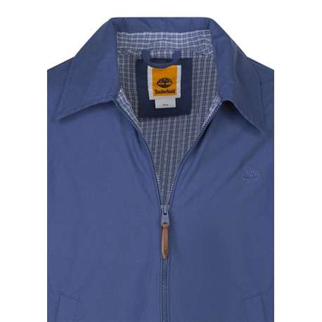 Blouson manches longues bleu indigo uni avec une coupe droite et un col à revers - Image 3