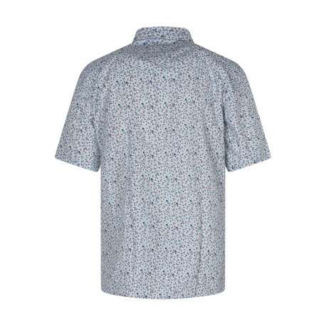 Chemise turquoise floral avec une coupe droite et des manches courtes - Image 2