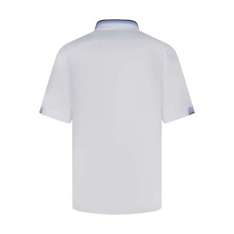 Chemise blanche unie à coupe droite avec un col boutonné et des manches courtes - Image 2