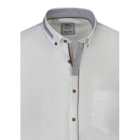 Chemise écrue unie avec une coupe droite et un col américain - Image 3