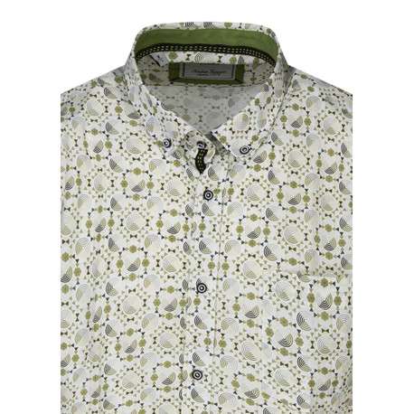 Chemise kaki à motifs avec une coupe droite et un col américain - Image 3