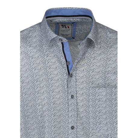 Chemise bleue à motifs avec une coupe droite et des manches courtes - Image 3