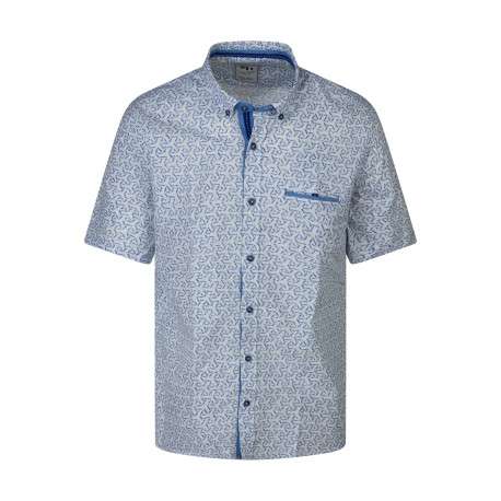 Chemise blanche à motifs avec une coupe droite et un col américain