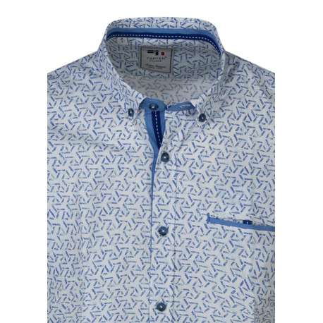 Chemise blanche à motifs avec une coupe droite et un col américain - Image 3