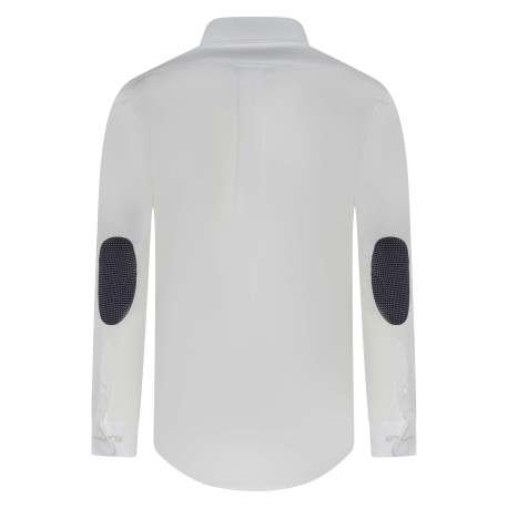 Chemise en coton blanche unie avec une coupe droite et un col américain - Image 2
