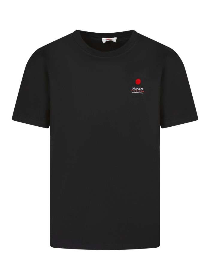 T-shirt en coton noir à...