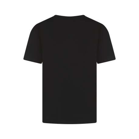 T-shirt en coton noir à coupe droite pourvu de manches courtes - Image 2