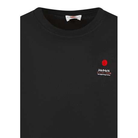 T-shirt en coton noir à coupe droite pourvu de manches courtes - Image 3