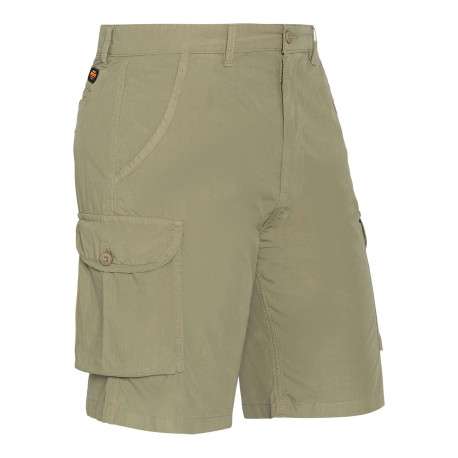 Short cargo en coton kaki à coupe droite pourvu de multiples poches - Image 3