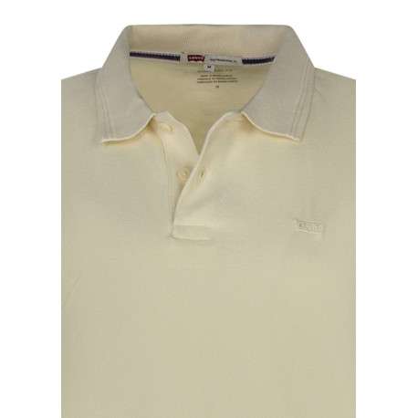 Polo en coton jaune uni avec une coupe droite et un col boutonné - Image 3