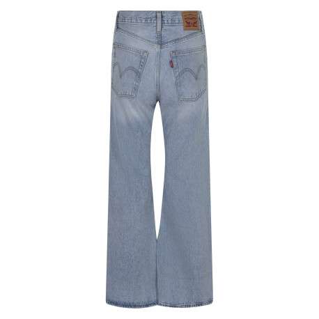 Jean Middy Loose Boot en coton bleu clair avec une coupe droite - Image 2