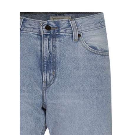 Jean Middy Loose Boot en coton bleu clair avec une coupe droite - Image 3