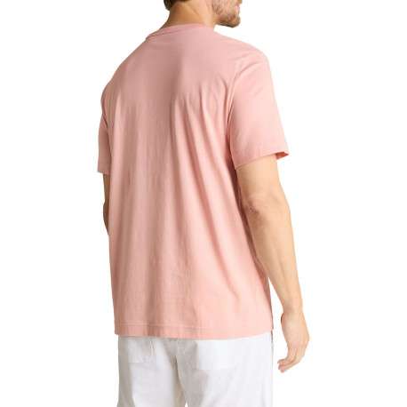 T-shirt en coton rose uni pourvu d'un col rond et d'une coupe droite - Image 4