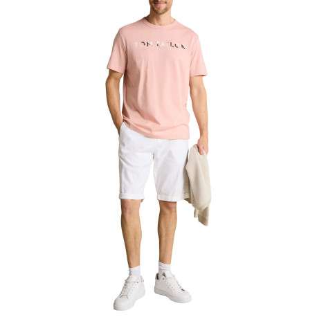 T-shirt en coton rose uni pourvu d'un col rond et d'une coupe droite - Image 5