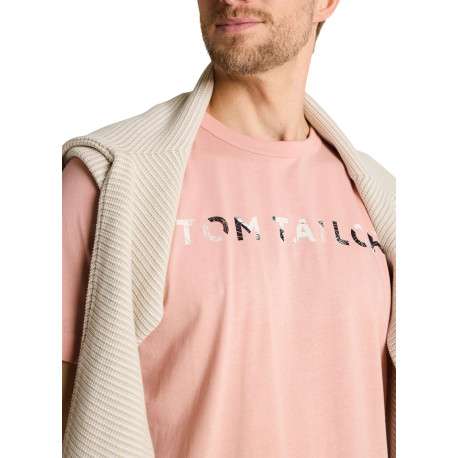 T-shirt en coton rose uni pourvu d'un col rond et d'une coupe droite - Image 6