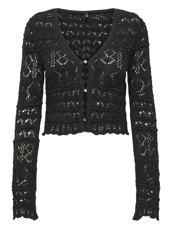 Cardigan noir uni pourvu...