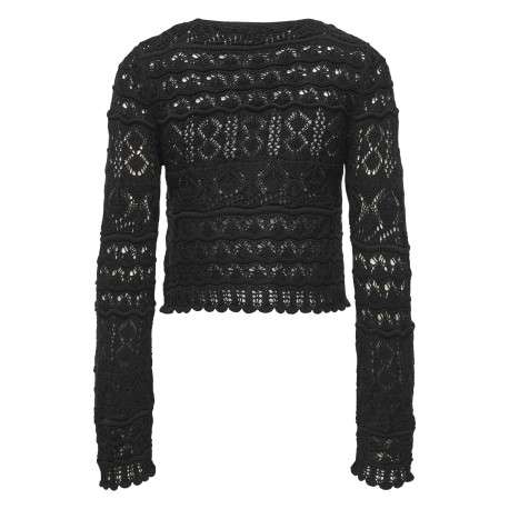 Cardigan noir uni pourvu d'une coupe droite et de manches longues - Image 2