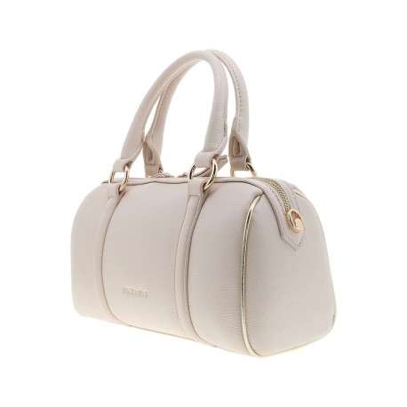 Sac bowling beige uni avec des anses et un logo embossé à l’avant - Image 2