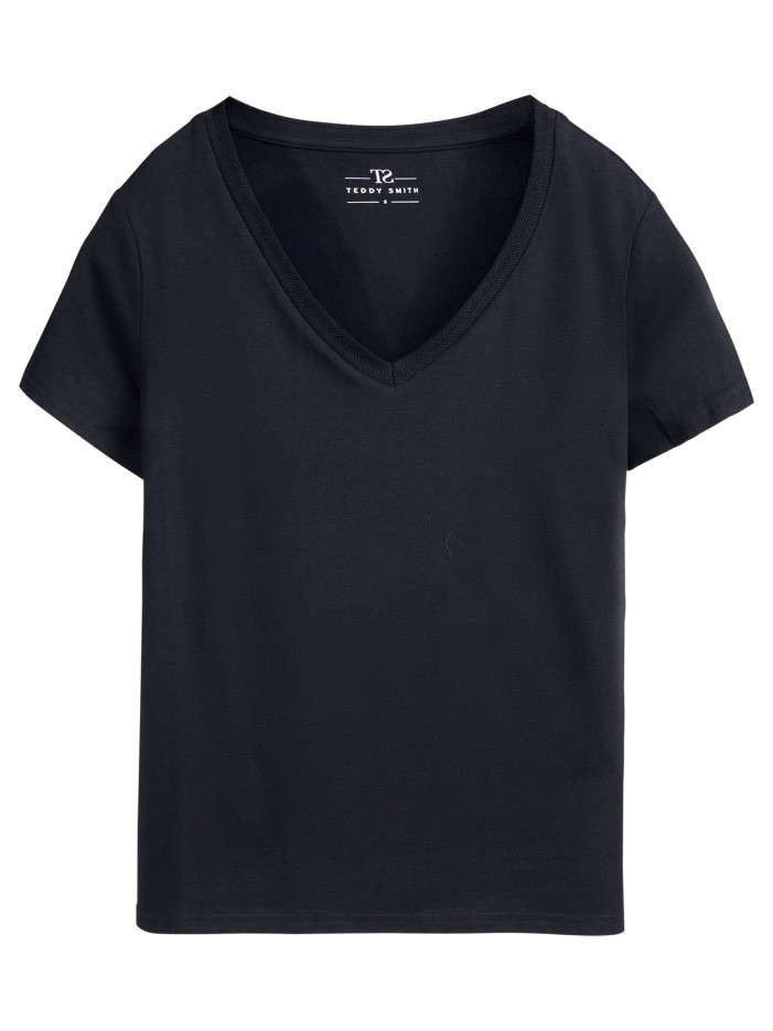 T-shirt bleu marine uni...