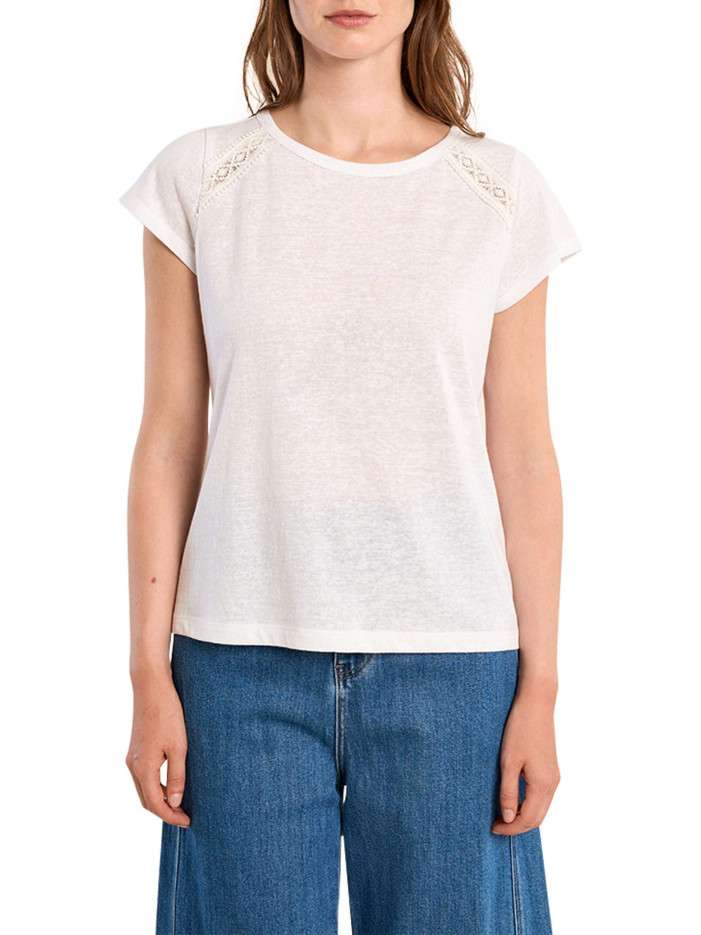 T-shirt blanc uni pourvu...