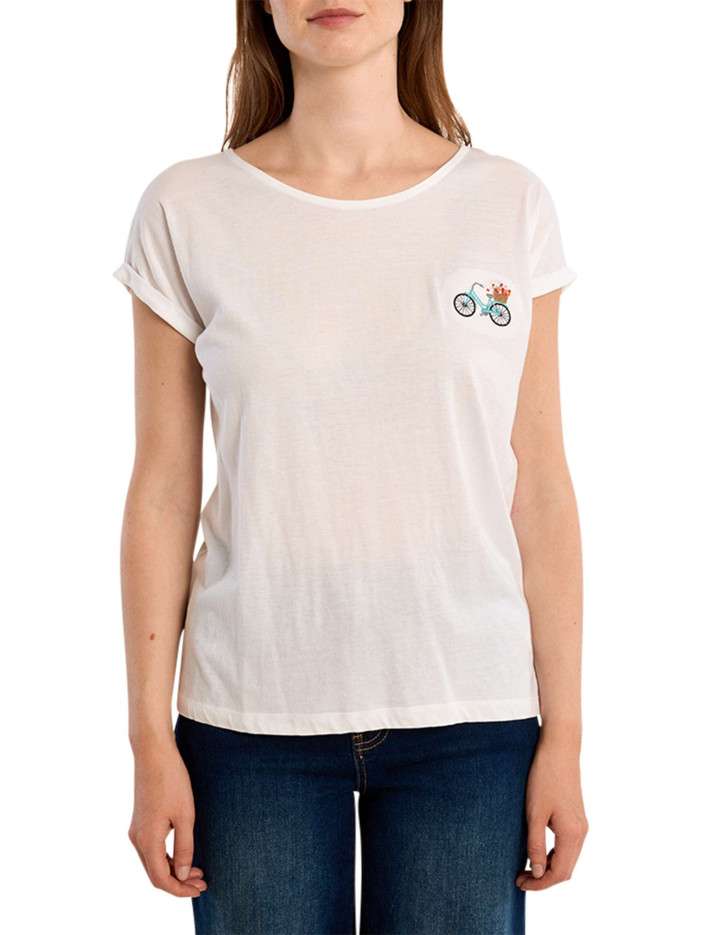 T-shirt blanc uni pourvu de...