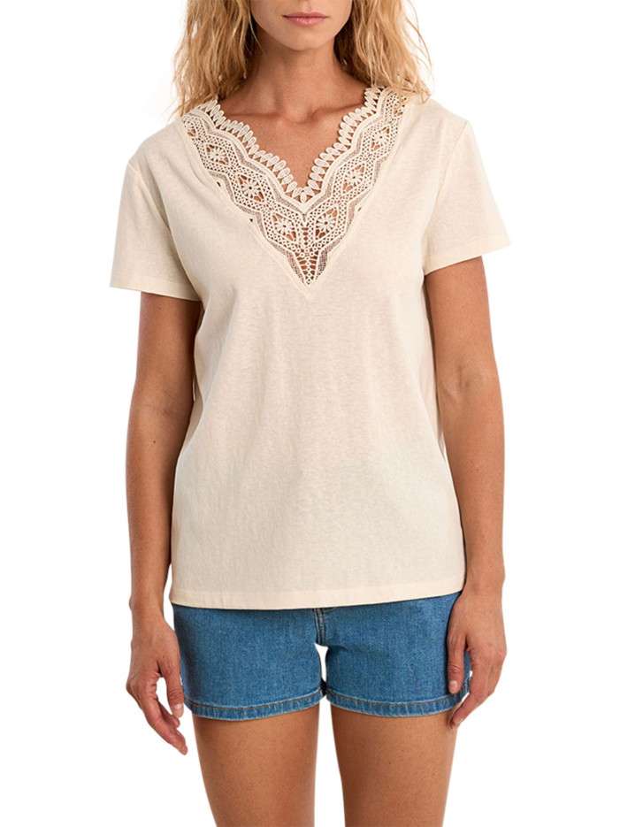 T-shirt écru uni pourvu...
