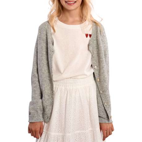 T-shirt en coton mélangé blanc uni pourvu de manches courtes - Image 2