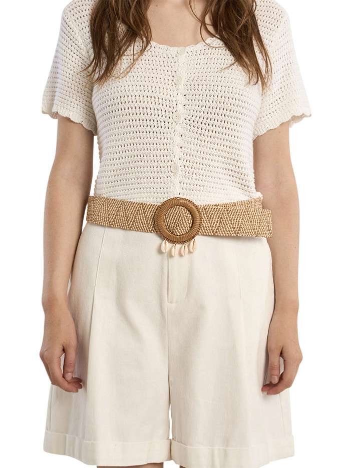 Ceinture tressée camel unie...
