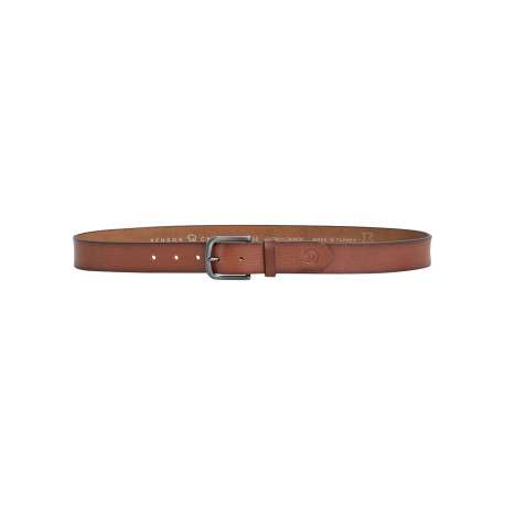 Ceinture en cuir de vache camel unie pourvue d'une fermeture par boucle ardillon - Image 2